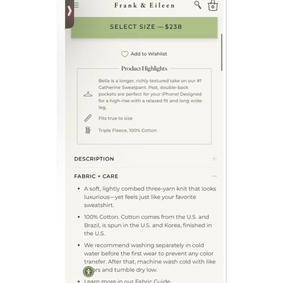 New Frank & Eileen Pink Bella Wide Leg Sweatpants L - Picture 4 of 5